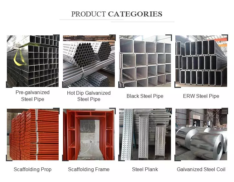 ASTM A500 GI galvanized Square  and  rectangular seamless steel pipe hollow section